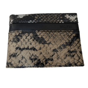 Portefeuille Cuir Noir & Gris Effet Serpent | Yamiriam – cadeau homme - YaMiriam