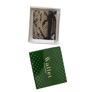 Portefeuille Cuir Noir & Gris Effet Serpent | Yamiriam – cadeau homme - YaMiriam