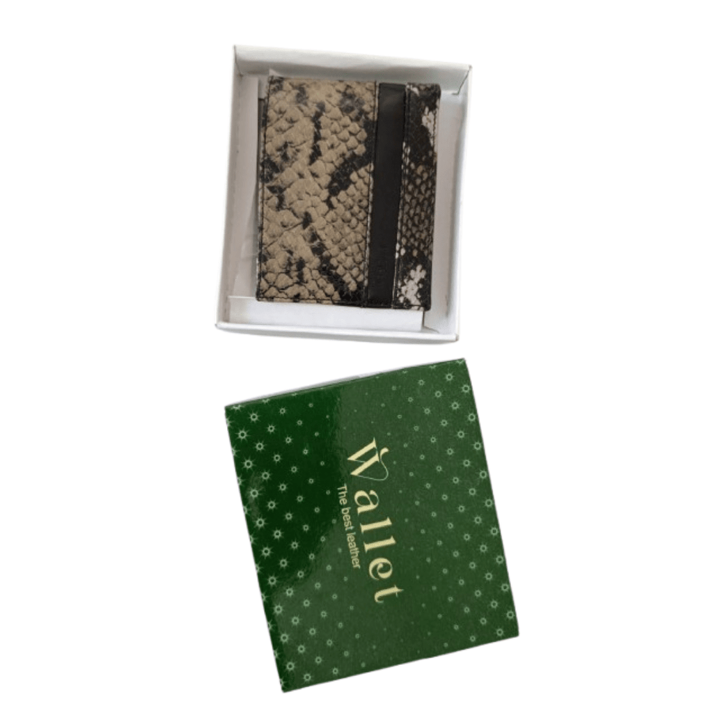 Portefeuille Cuir Noir & Gris Effet Serpent | Yamiriam – cadeau homme - YaMiriam