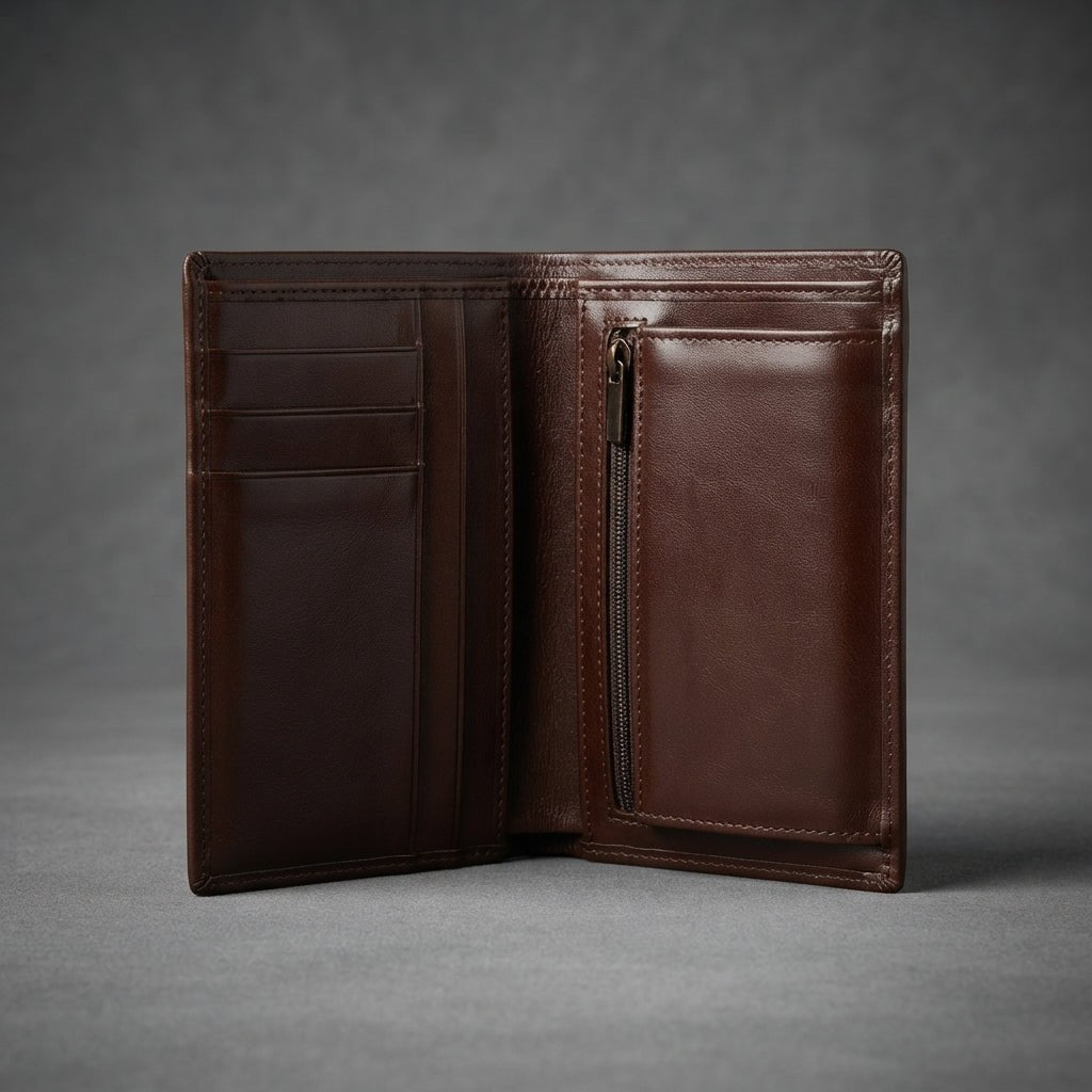 Portefeuille en Cuir Marron Classique | Yamiriam - YaMiriam