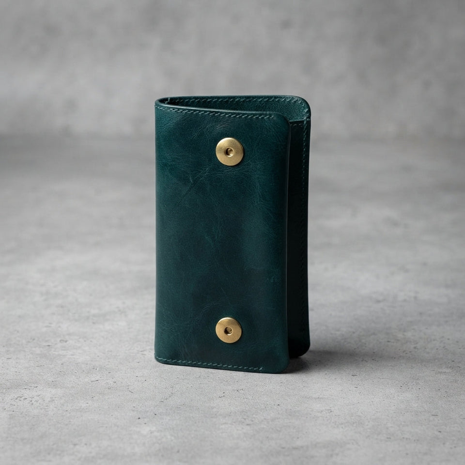 Portefeuille en Cuir Vert Émeraude | Yamiriam - YaMiriam
