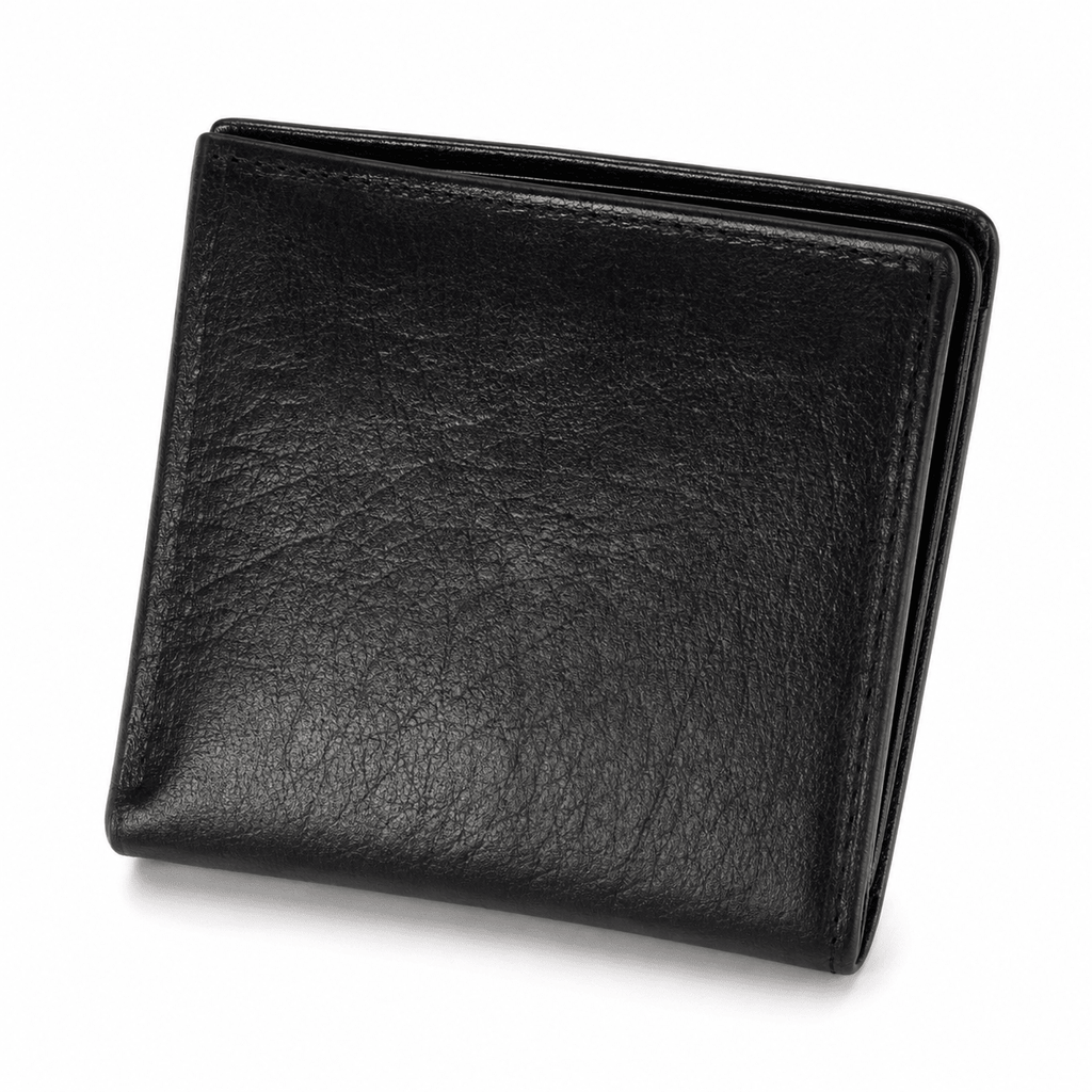 Portefeuille homme en cuir noir fait main – Portefeuille marocain artisanal en cuir véritable, cadeau homme - YaMiriam