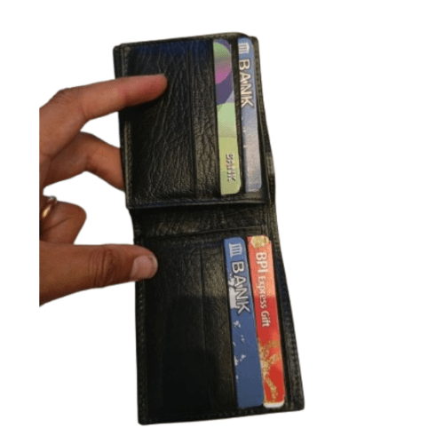 Portefeuille homme en cuir noir fait main – Portefeuille marocain artisanal en cuir véritable, cadeau homme - YaMiriam