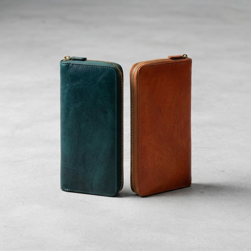 Portefeuille Zippé Duo Cuir | Yamiriam - YaMiriam