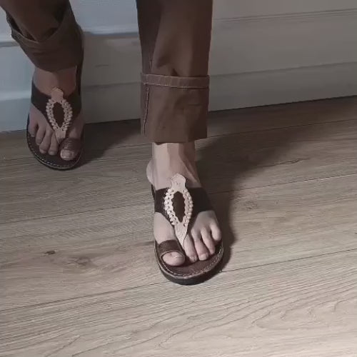 Sandales Homme en Cuir Véritable Pleine Fleur | Sandales Artisanales Marocaines Fait Main | Confort Été – Yamiriam