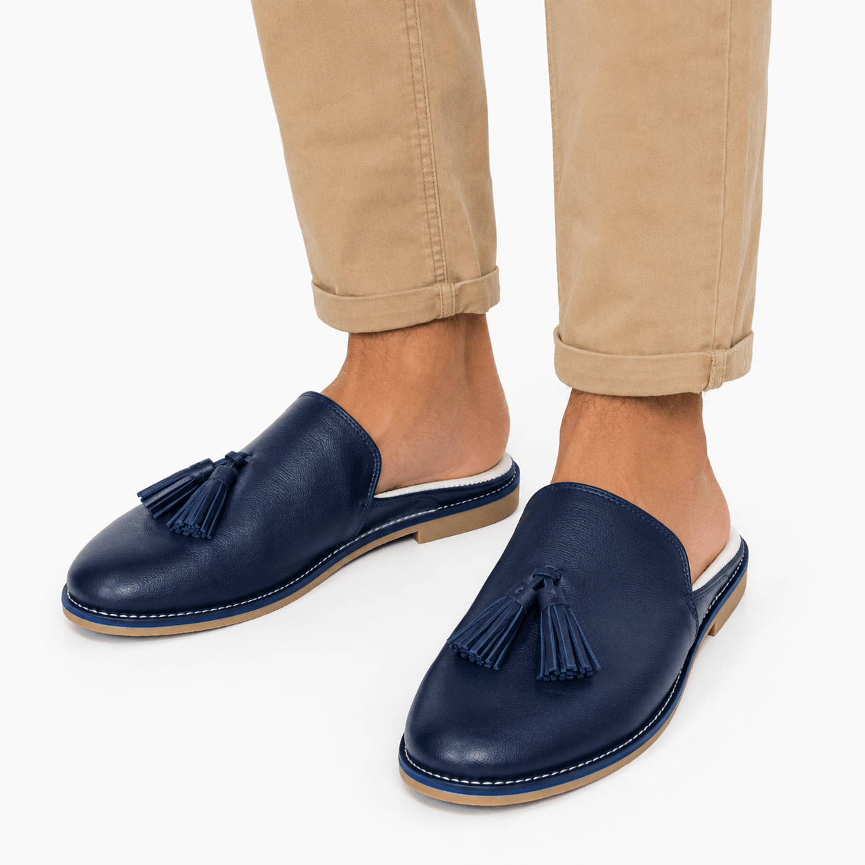 Sabots Babouches à Pompon en Véritable Cuir | Yamiriam - YaMiriam