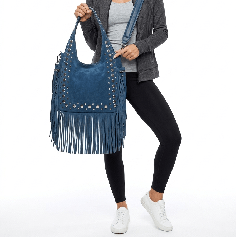 Sac à Main Artisanal Orange Bleu Marron | Yamiriam - YaMiriam