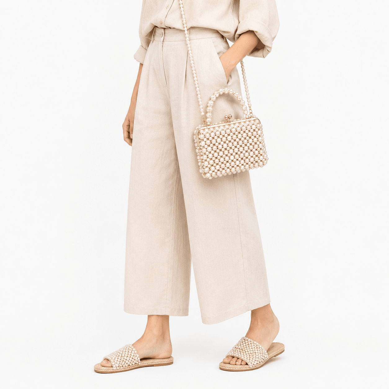 Sac à Main en Perles Blanc | Yamiriam - YaMiriam