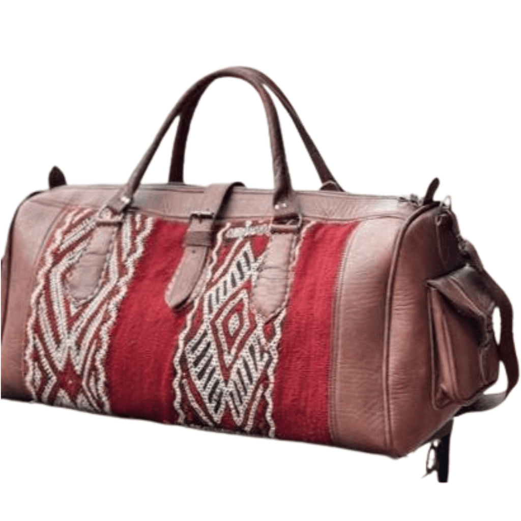 Sac Cuir Marron Motif Berbère | Yamiriam - YaMiriam