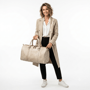 Sac de Voyage Homme en Cuir Beige | Yamiriam - YaMiriam