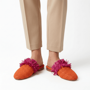 Sandale Crochet à Talon Orange | Yamiriam - YaMiriam