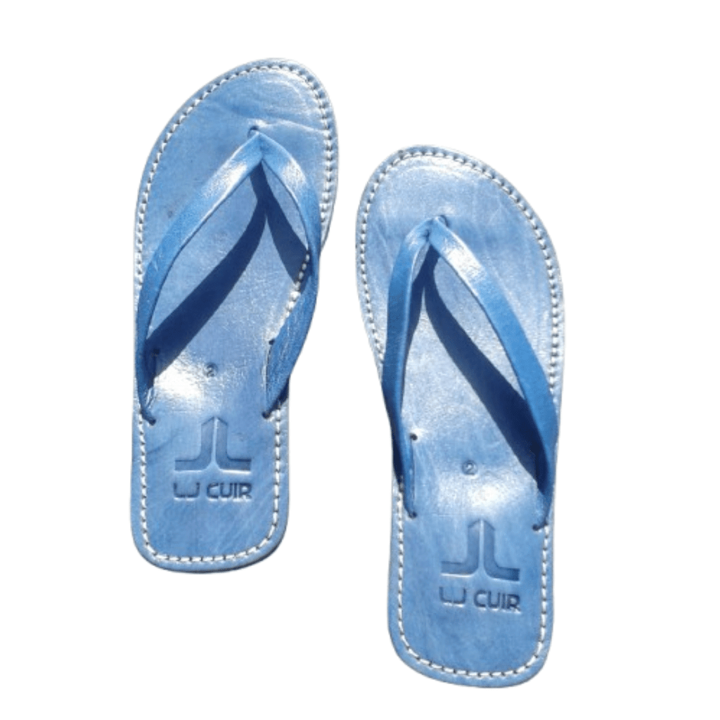 Sandale en Cuir Bleu Femme | Yamiriam - YaMiriam