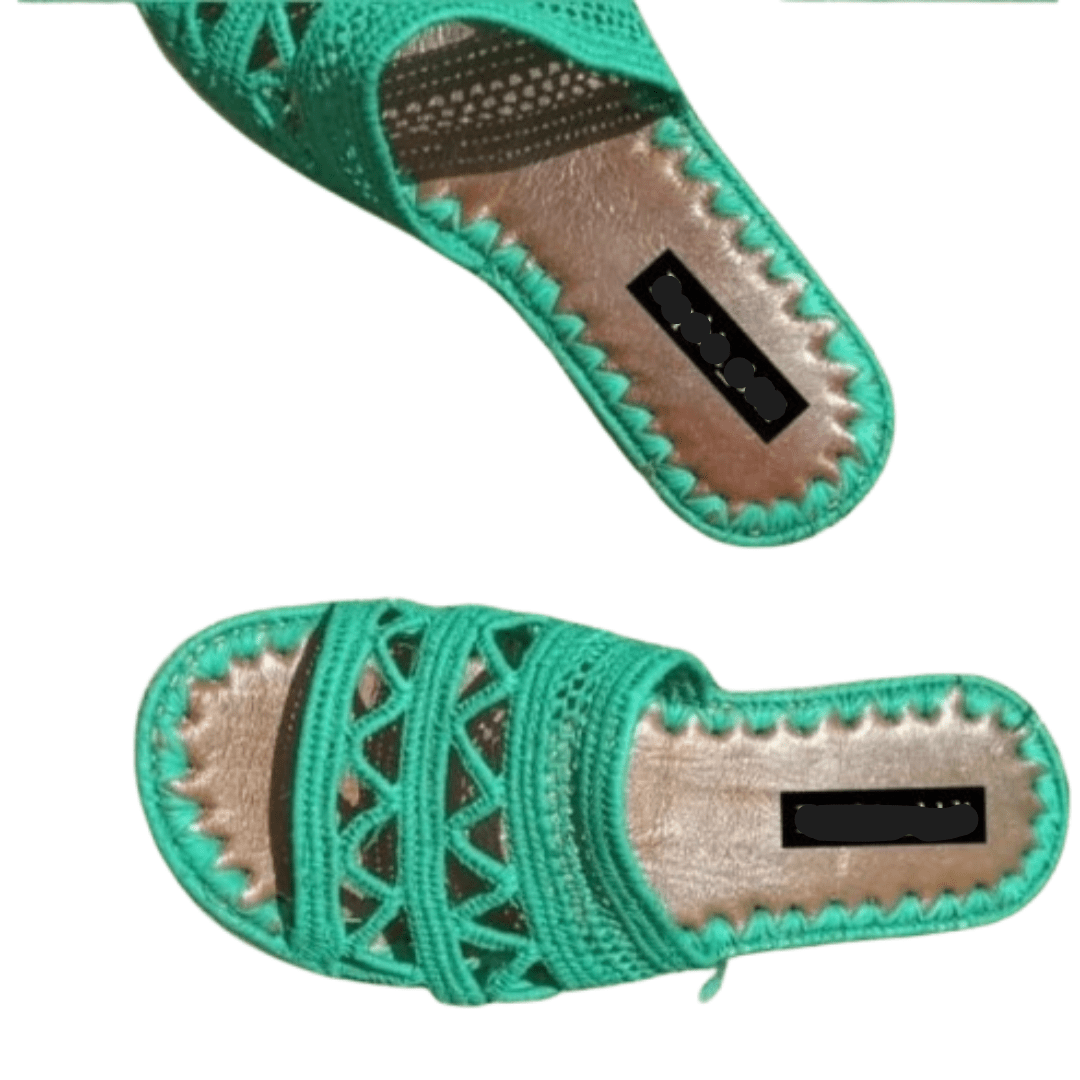 Sandale Femme au Crochet Verte | Yamiriam - YaMiriam