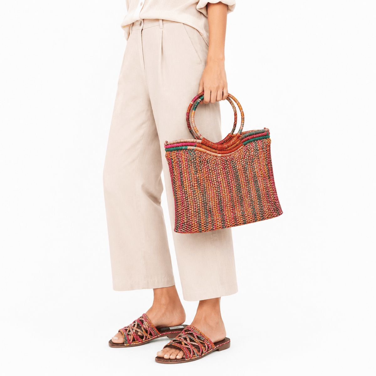 Sandale Femme Crochet Raphia | Yamiriam - YaMiriam