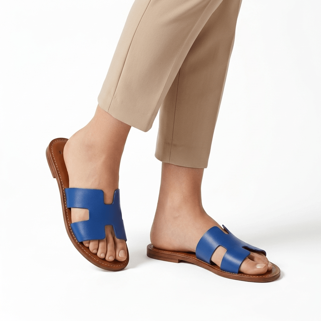 Sandale Femme Style H Bleu et Noir | Yamiriam - YaMiriam