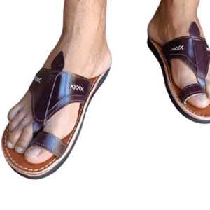Sandale Marocaine en Cuir Bordeaux Rayan | Yamiriam - YaMiriam