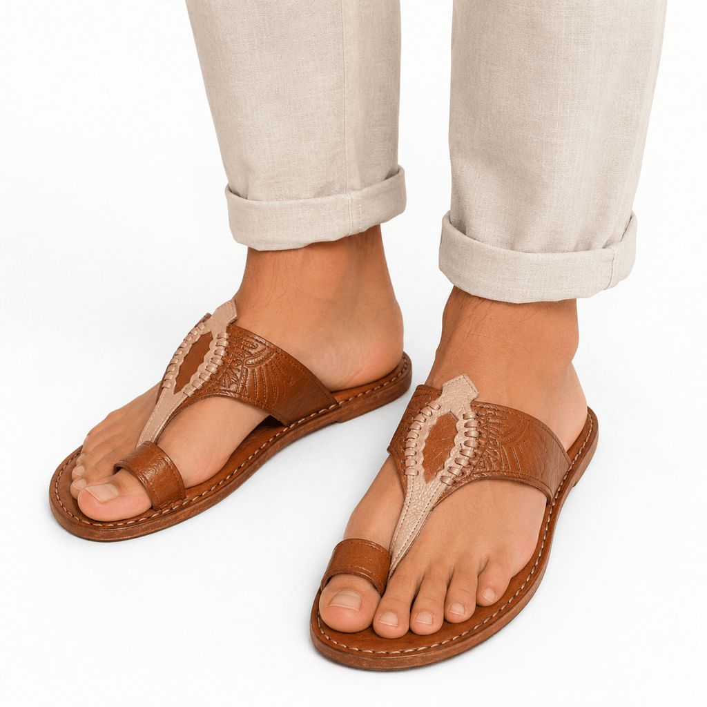 Sandales Artisanales Homme Beige Marron Terre | Confort Été – Yamiriam - YaMiriam