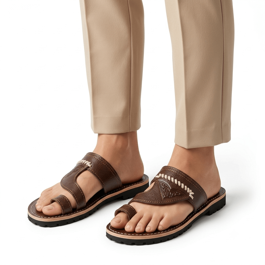 Sandales Artisanales Homme Beige Orange Terre | Confort Été – Yamiriam - YaMiriam