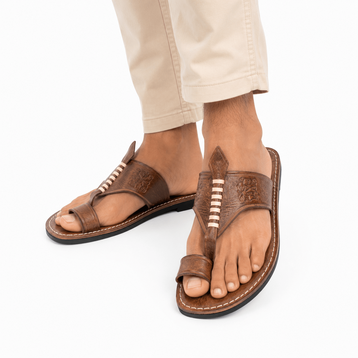 Sandales en Cuir Marocain Artisanales Homme | Confort – Yamiriam - YaMiriam
