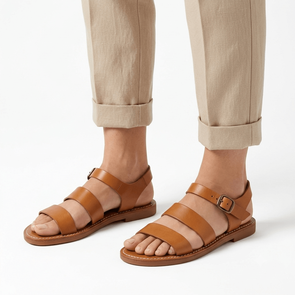 Sandales Femme à Fermeture en Cuir | Yamiriam - YaMiriam