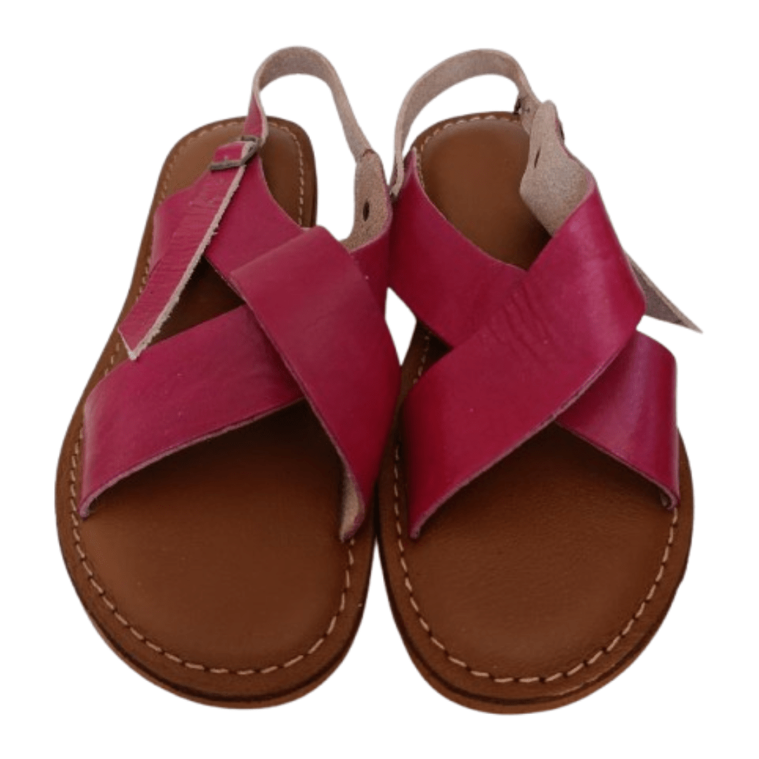Sandales Femme Bordeaux à Fermeture en Cuir - YaMiriam