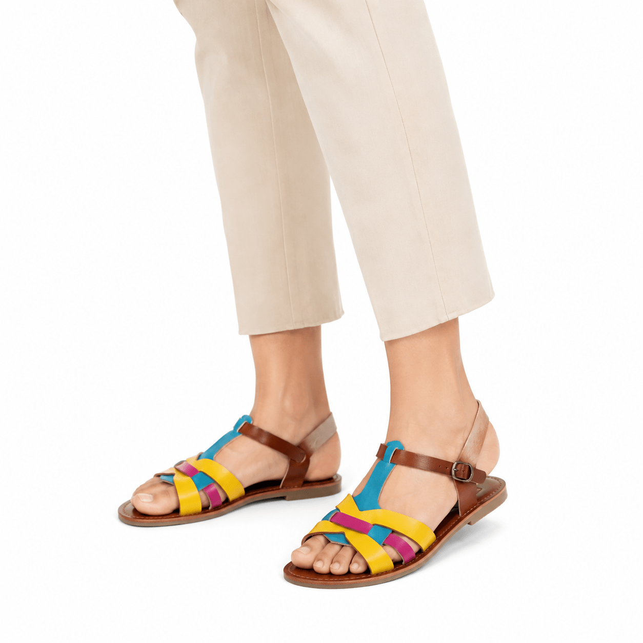 Sandales Femme Colorées à Fermeture | Yamiriam - YaMiriam