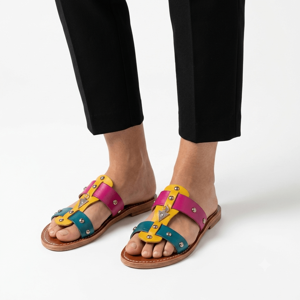 Sandales Femme Marocaines Motif Berbère | Yamiriam - YaMiriam
