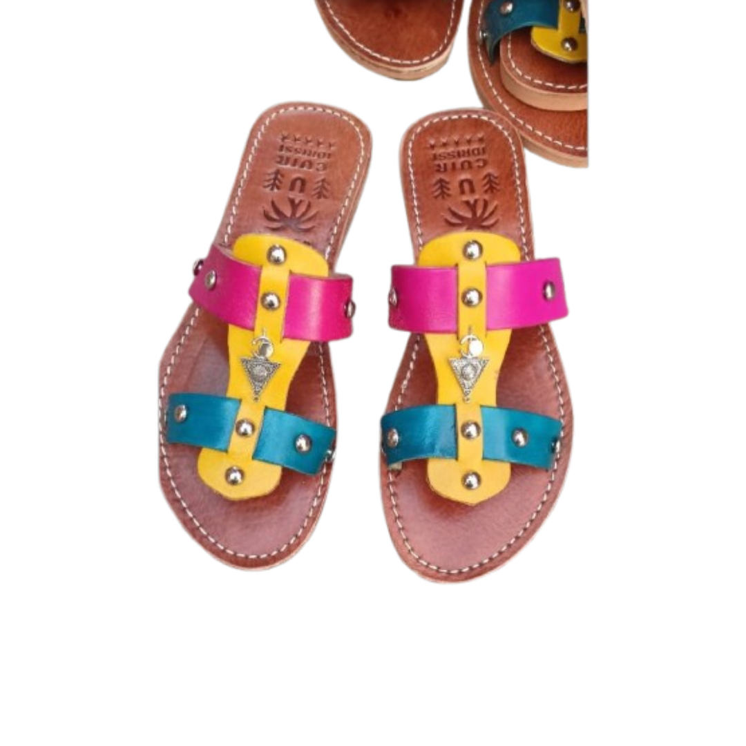 Sandales Femme Marocaines Motif Berbère | Yamiriam - YaMiriam