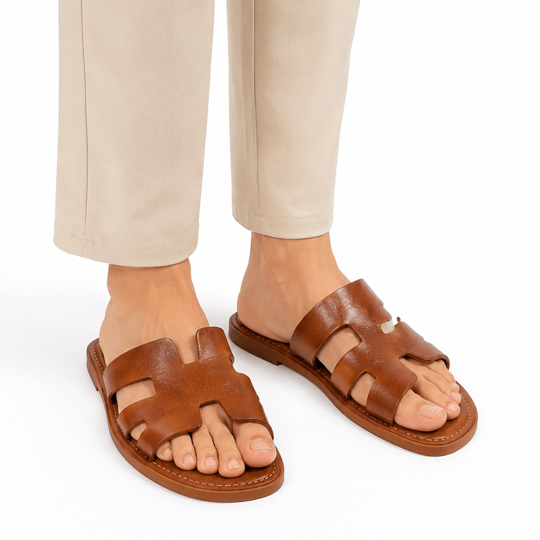 Sandales H Homme Marron en Véritable Cuir | Yamiriam - YaMiriam