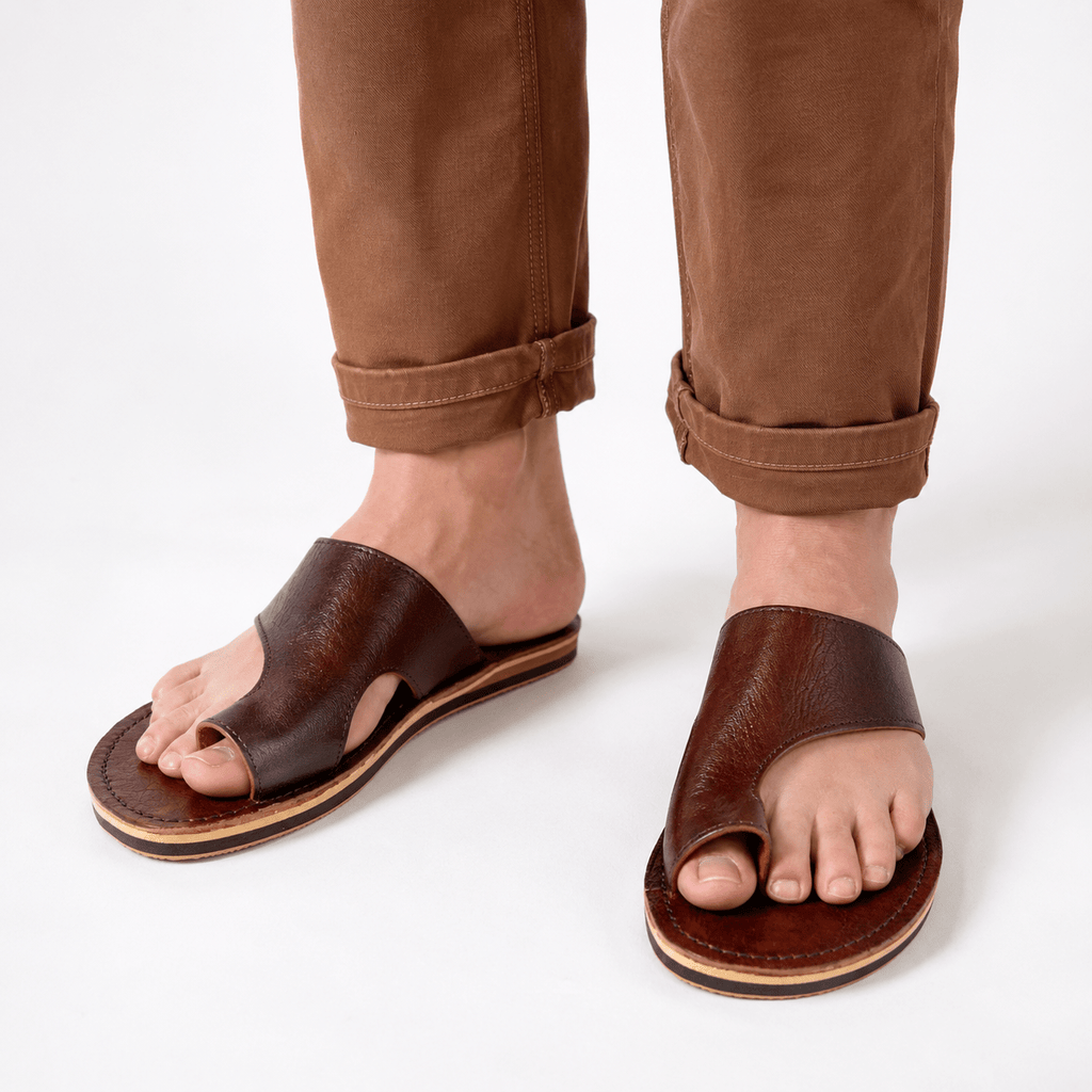 Sandales Homme en Cuir Véritable à Entredoigt – Fabrication Artisanale à Fès | Yamiriam