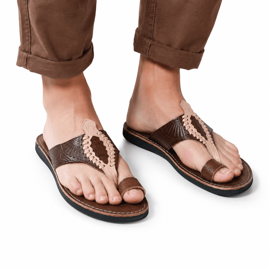 Sandales Homme en Cuir Véritable Pleine Fleur | Sandales Artisanales Marocaines Fait Main | Confort Été – Yamiriam - YaMiriam