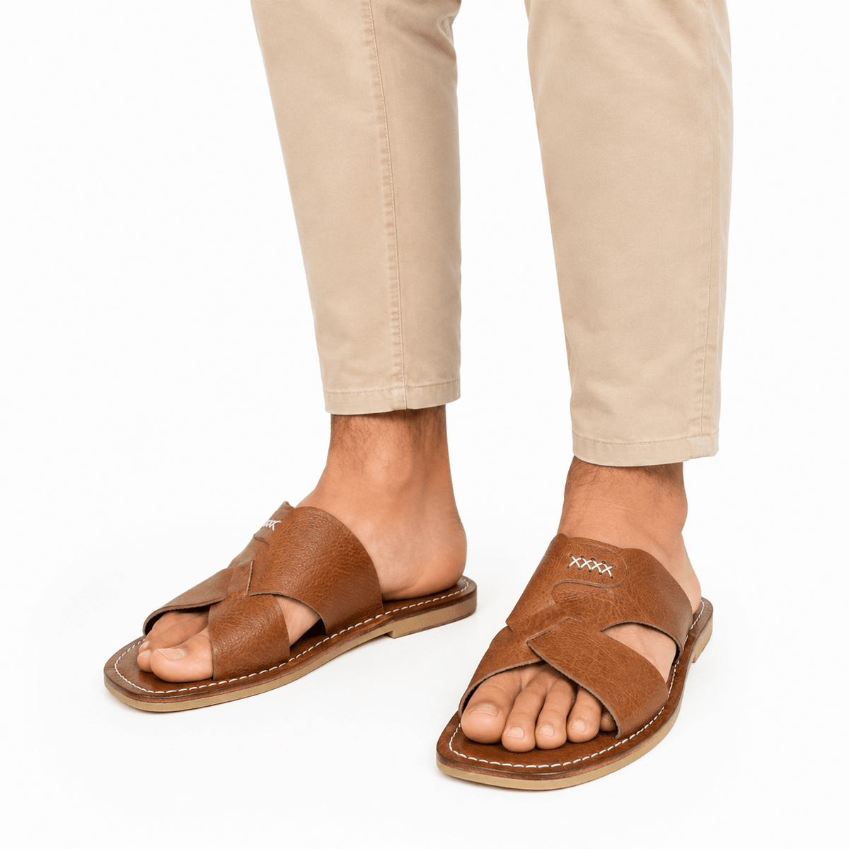 Sandales Homme Marron en Véritable Cuir | Yamiriam - YaMiriam