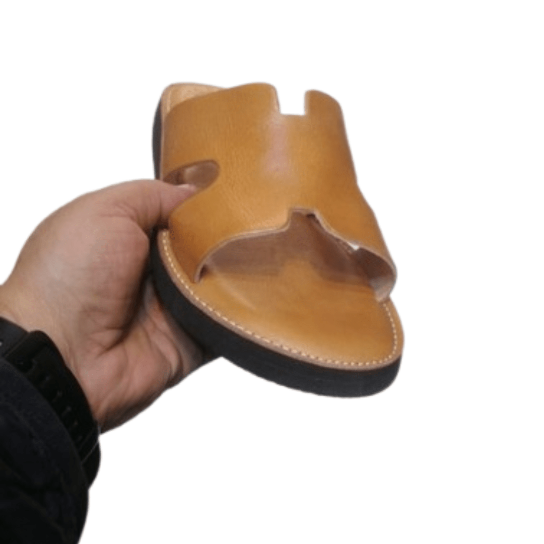 Sandales Homme Type H Orange en Véritable Cuir | Yamiriam - YaMiriam