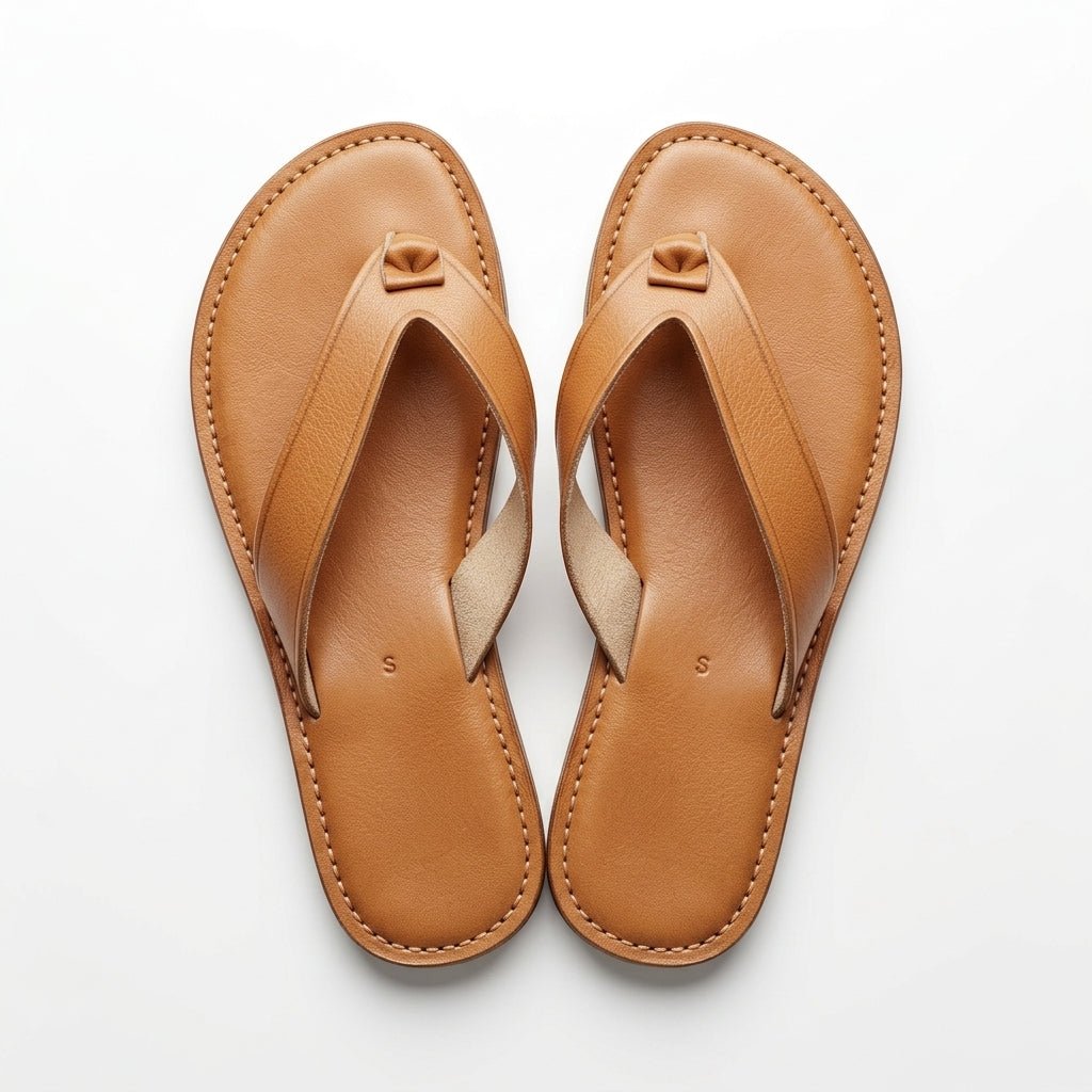 Sandales Marocaines à Entredoigt en Cuir - Marron Clair - YaMiriam