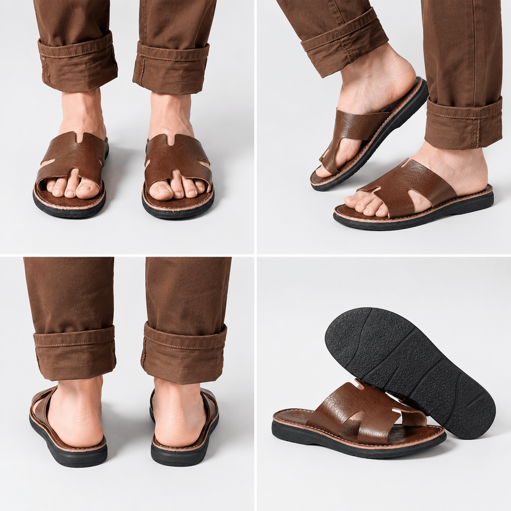 Sandales Marocaines Artisanales en Cuir Véritable – Fait Main à Fès – Mule Homme/Femme – Chaussures Traditionnelles Maroc - YaMiriam