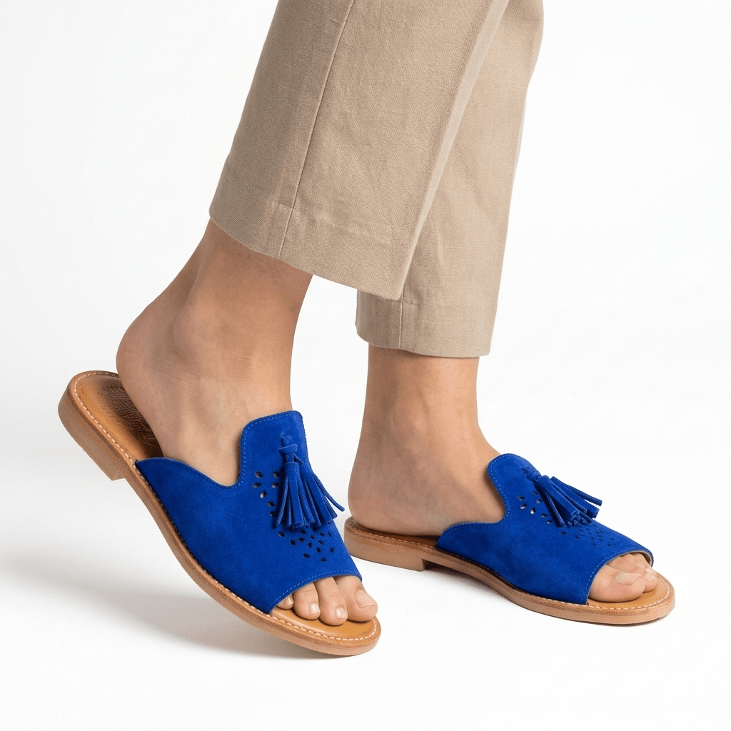 Sandales Marocaines Femme Zellige à Pompon | Confort Été – Yamiriam - YaMiriam