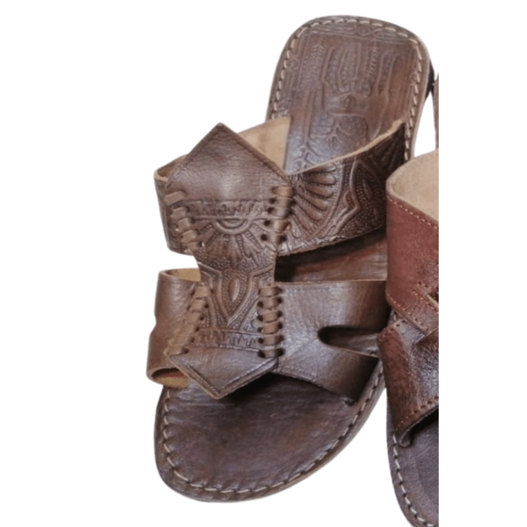 Sandales Marocaines Homme Design Centrique Cuir | Yamiriam - YaMiriam