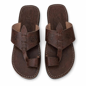 Sandales marocaine homme cuir marron – ouvertes entre-doigt