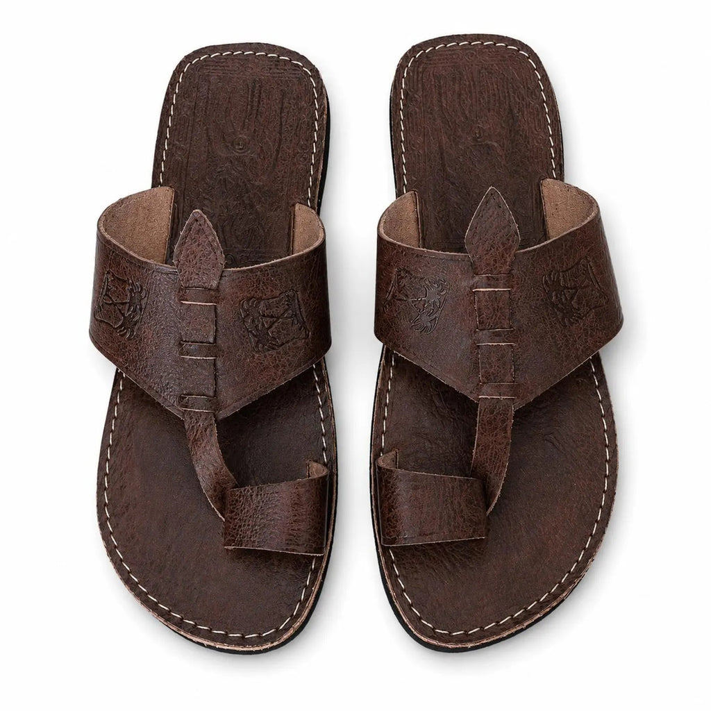 Sandales marocaine homme cuir marron – ouvertes entre-doigt