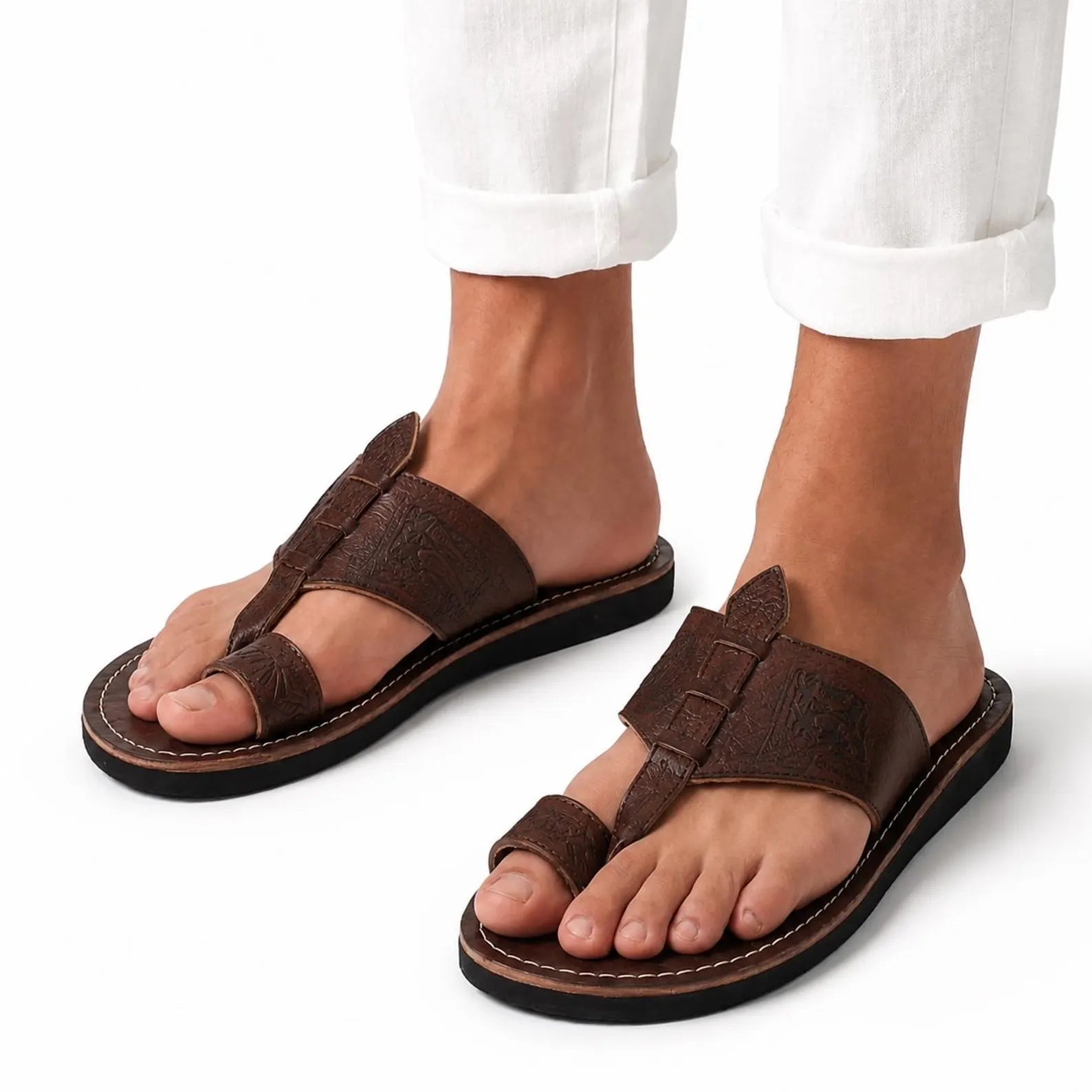 Sandales marocaines en cuir veritable - Yamiriam