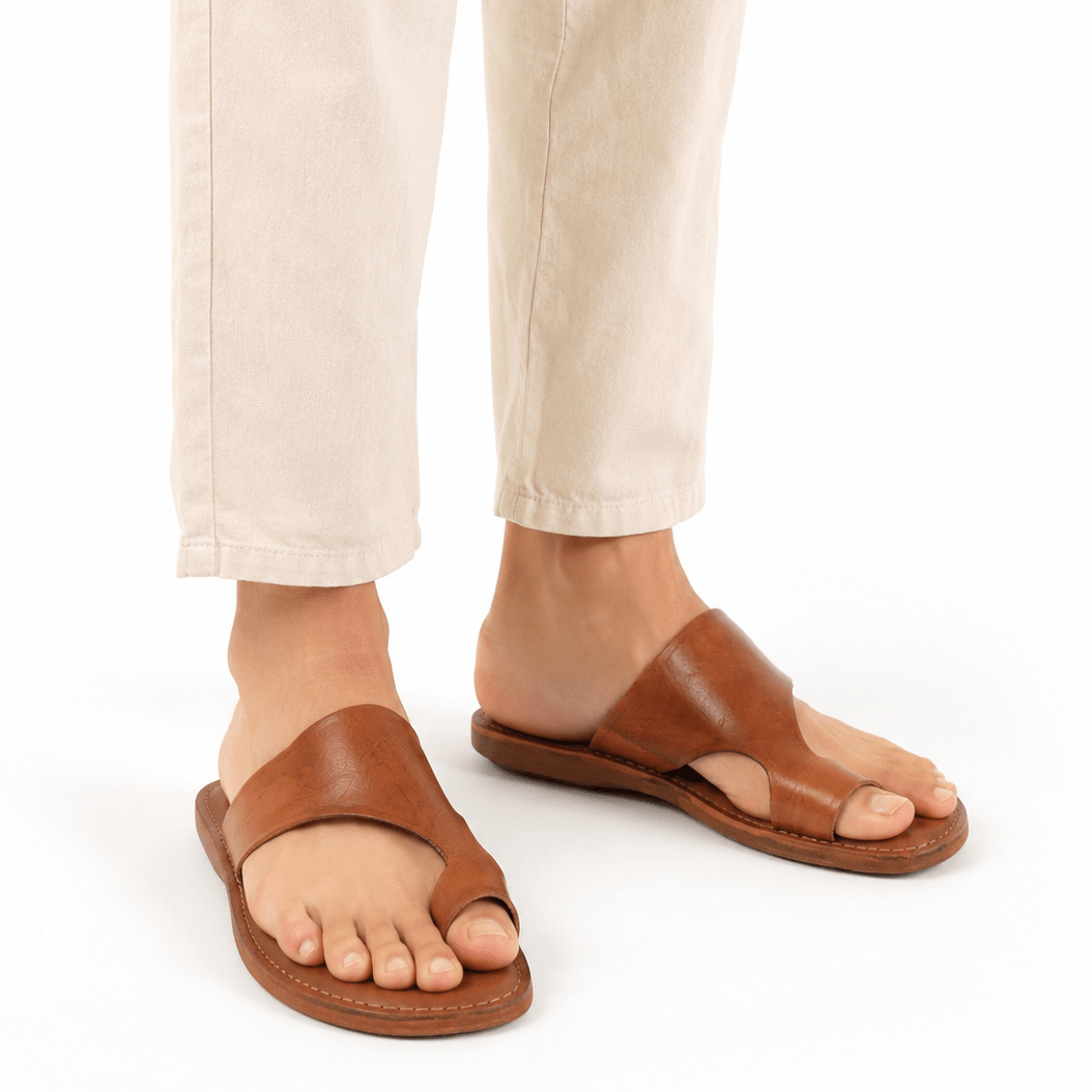 Sandales Marocaines Homme Marron en Cuir | Confort Été – Yamiriam - YaMiriam