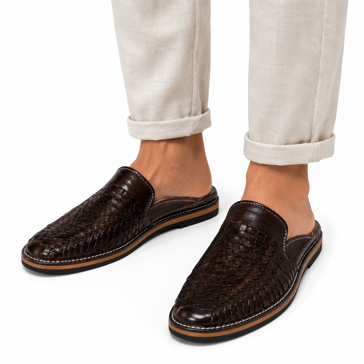 Sandales Marocaines Tressées Homme en Cuir | Yamiriam - YaMiriam