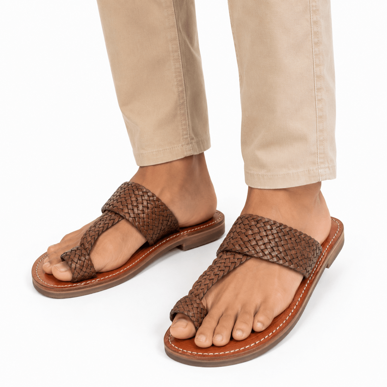 Sandales Marocaines Tressées Marron Clair | Yamiriam - YaMiriam