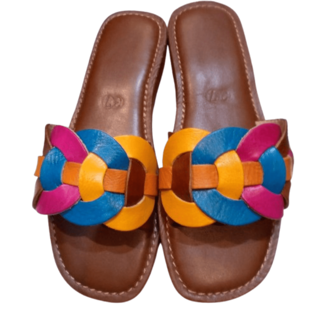 Sandales Multicolores Femme en Cuir | Yamiriam - YaMiriam