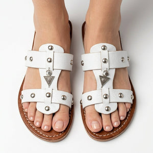 Sandales Spartiates en Cuir Blanc pour Femme - Style Boho Chic - YaMiriam