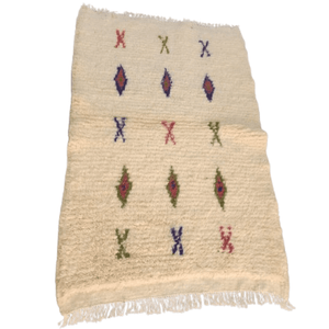 Tapis Azilal Crème & Motifs Géométriques Alumés | Yamiriam - YaMiriam