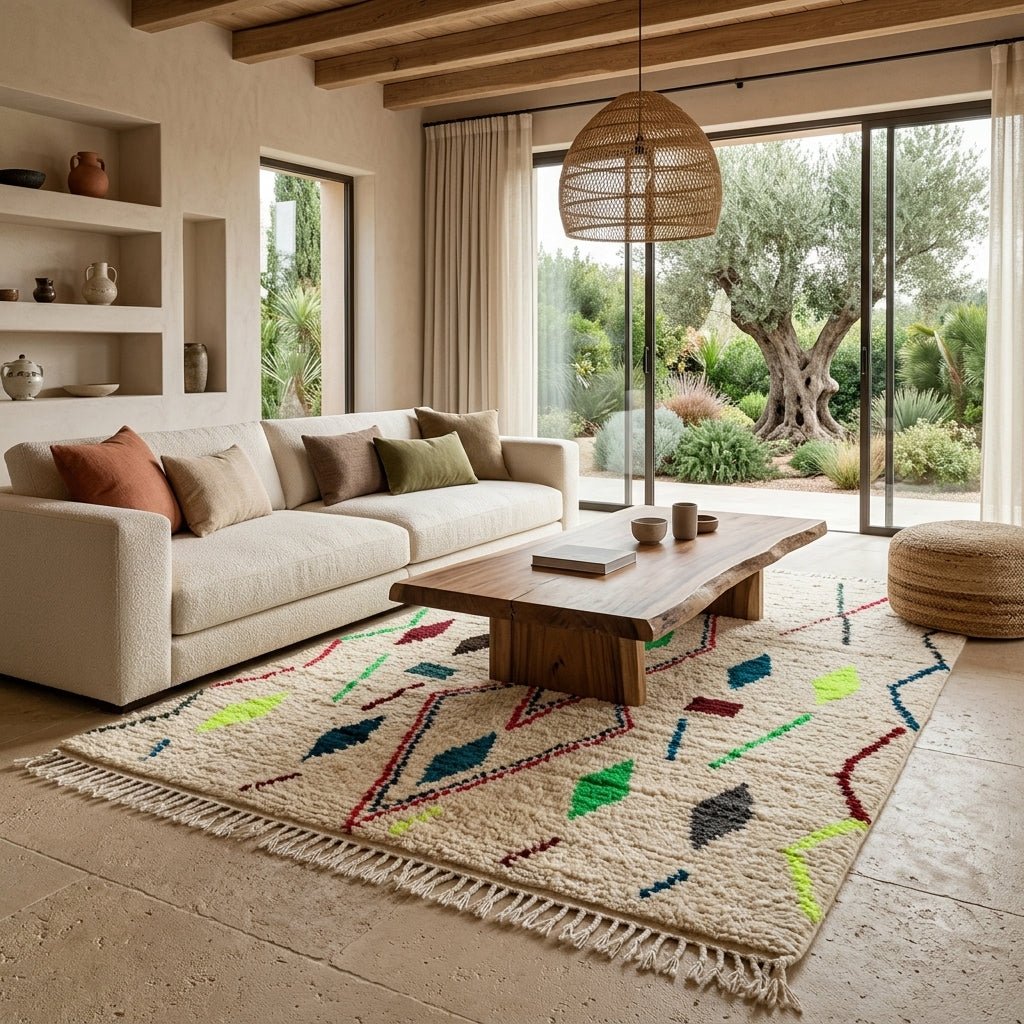 Tapis Azilal Grand Losange Central Multicolore | Yamiriam - YaMiriam