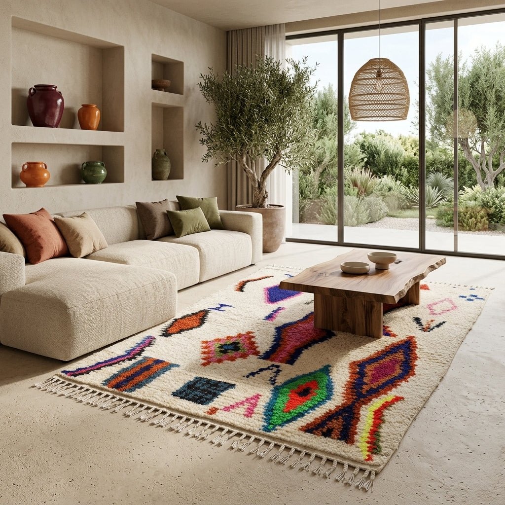 Tapis Azilal Grands Losanges & Médaillons Colorés | Yamiriam - YaMiriam