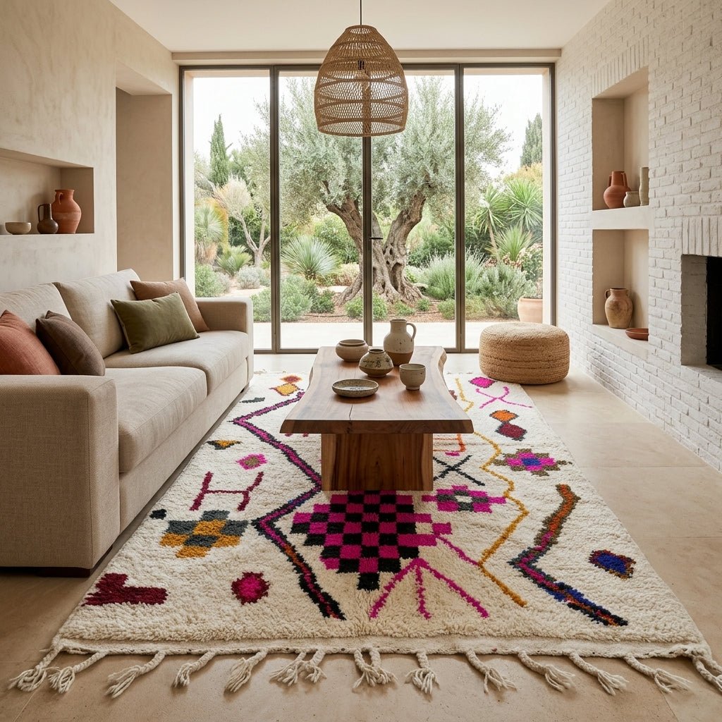 Tapis Azilal Lignes Asymétriques & Motifs Berbères | Yamiriam - YaMiriam