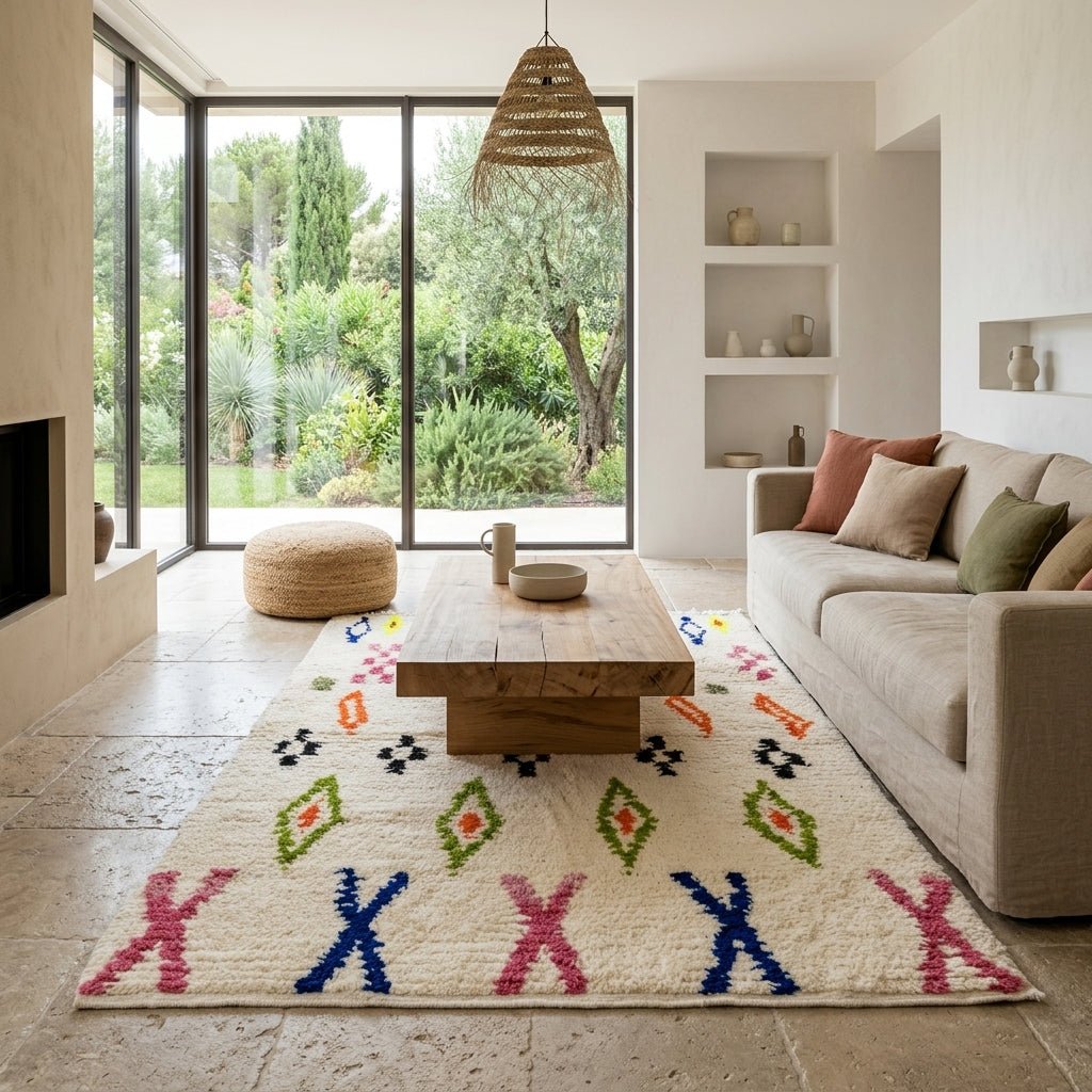 Tapis Azilal Lignes de Losanges & Symboles | Yamiriam - YaMiriam